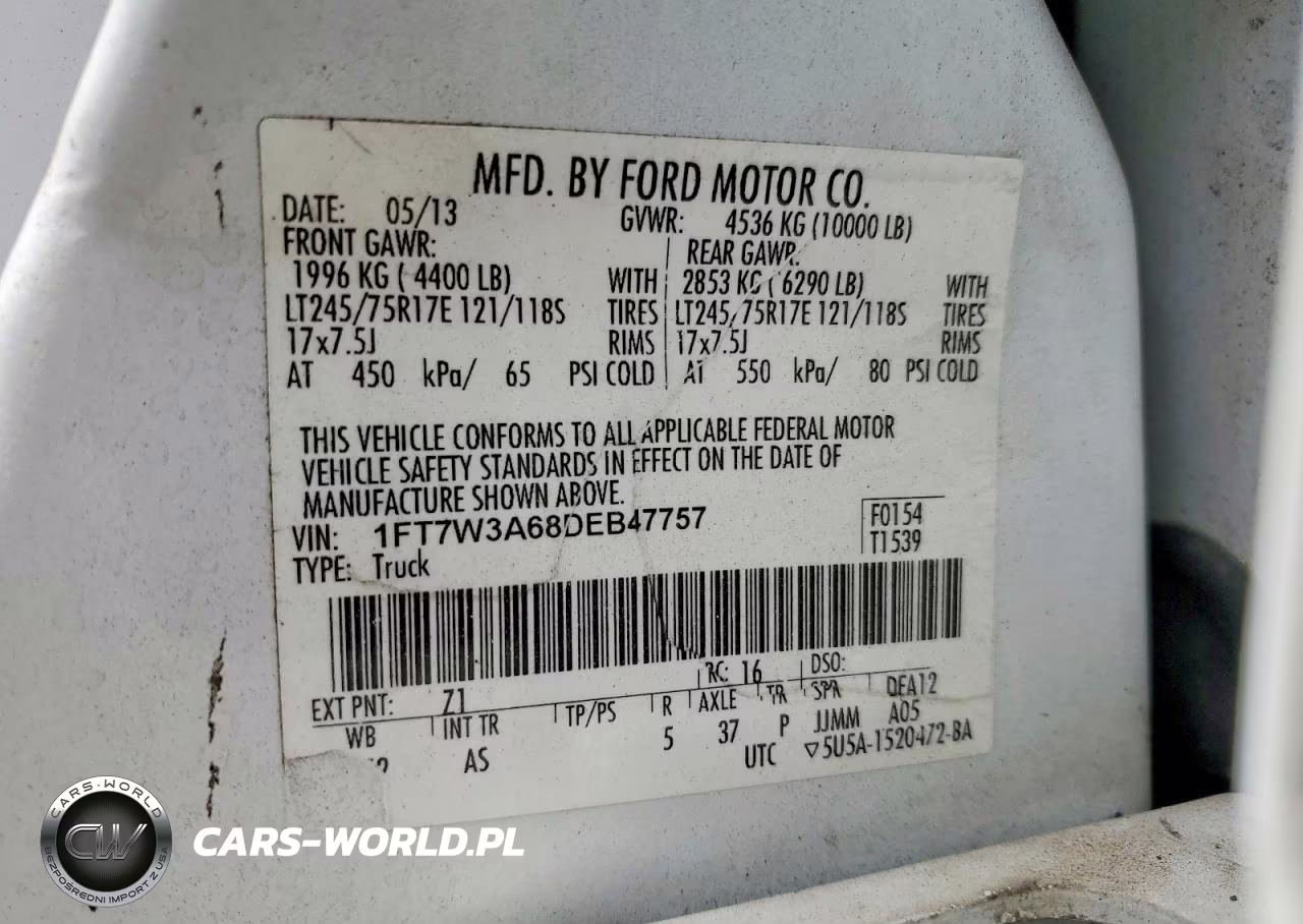 2013 Ford F350 Super Duty VIN:1FT7W3A68DEB47757 - 13