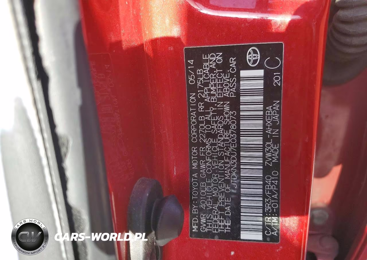 2014 Toyota Prius Two VIN:JTDKN3DU7E0378073 - 12