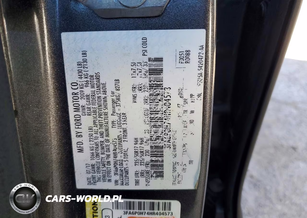 2017 Ford Fusion Se VIN:3FA6P0H74HR404573 - 12