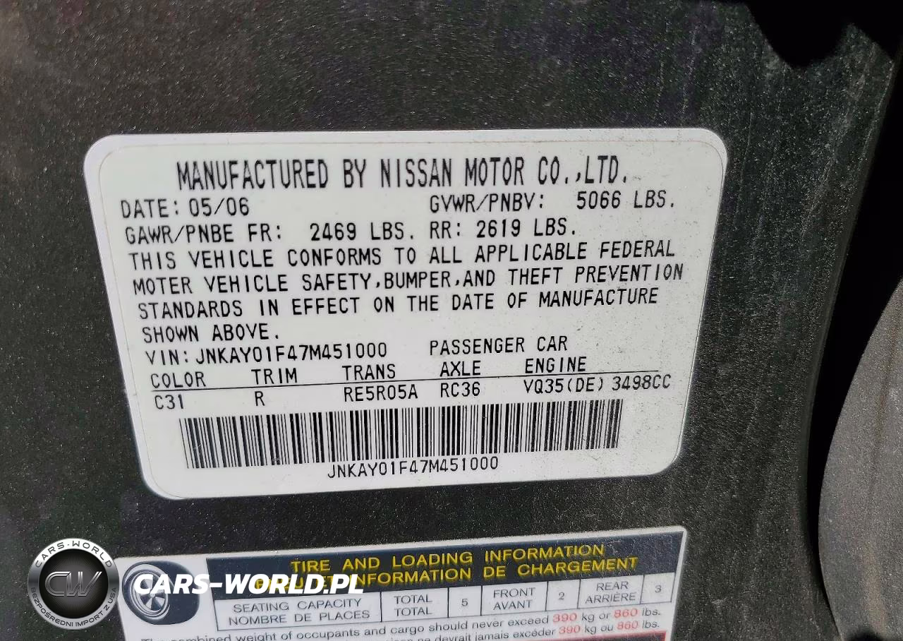 2007 Infiniti M35 X VIN:JNKAY01F47M451000 - 12