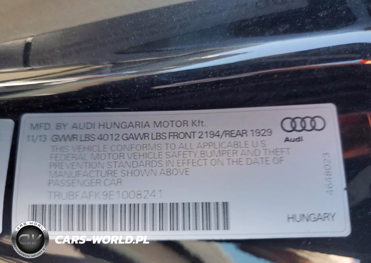 2014 Audi Tt Premium Plus VIN:TRUBFAFK9E1008241 - 13