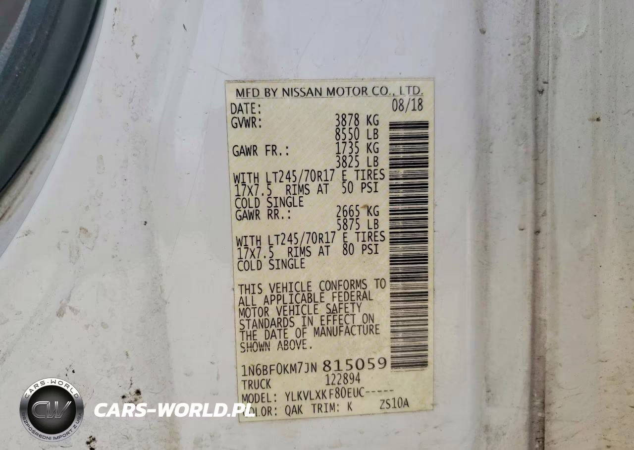 2018 Nissan Nv 1500 Delivery Van VIN:1N6BF0KM7JN815059 - 14