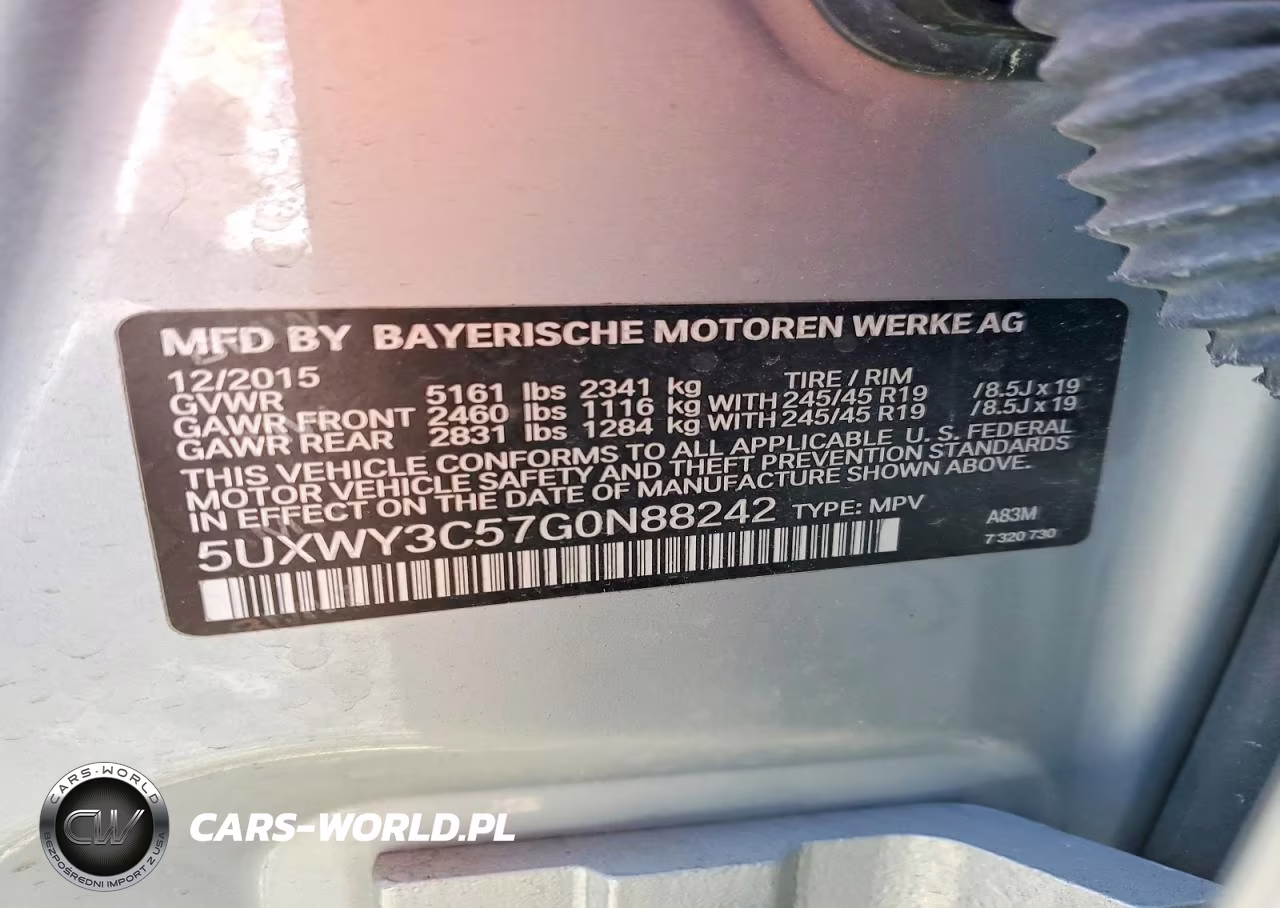 2016 BMW X3 xDrive28D VIN:5UXWY3C57G0N88242 - 14