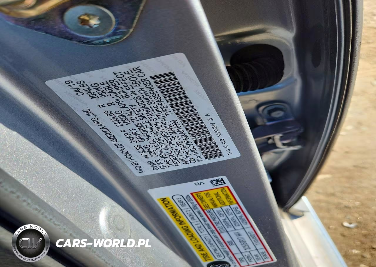 2019 Honda Accord Exl VIN:1HGCV2F53KA018990 - 12