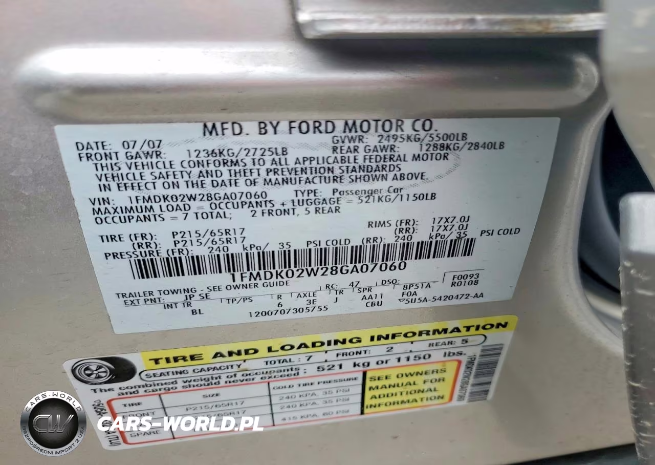 2008 Ford Taurus X Sel VIN:1FMDK02W28GA07060 - 13
