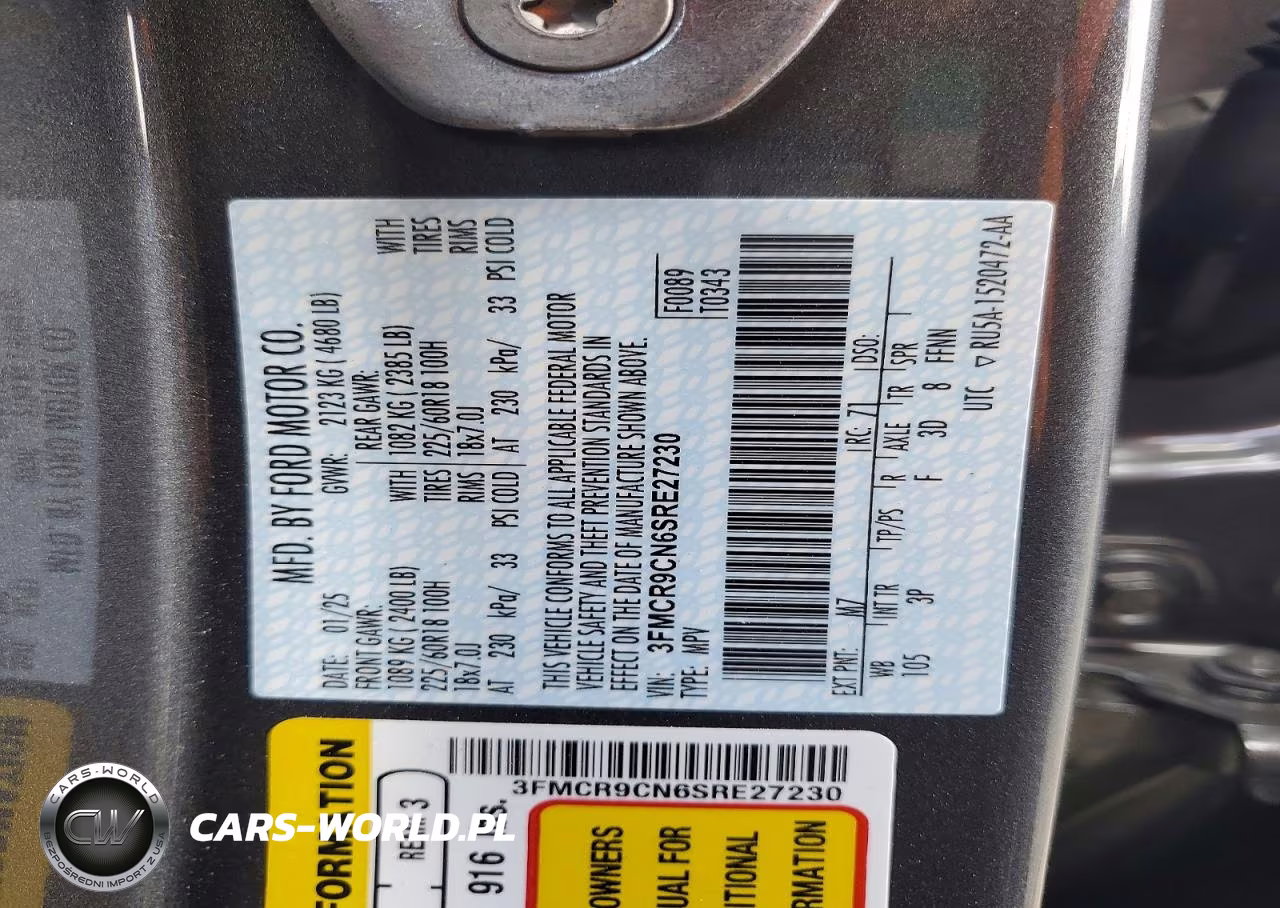 2025 Ford Bronco Sport Outer Banks VIN:3FMCR9CN6SRE27230 - 14