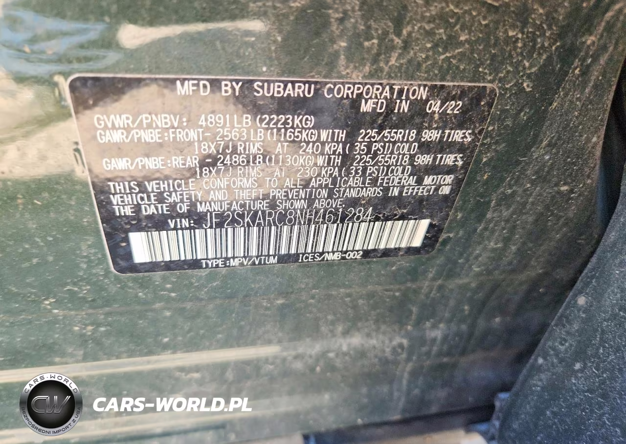 2022 Subaru Forester Touring VIN:JF2SKARC8NH461284 - 13