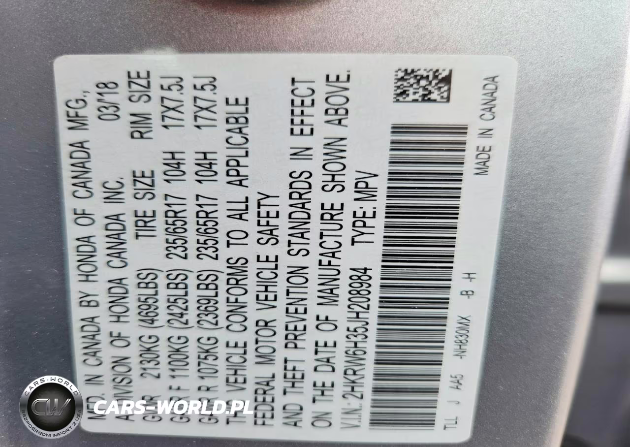 2018 Honda Cr-V Lx VIN:2HKRW6H35JH208984 - 13