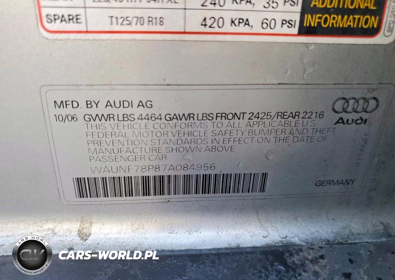 2007 Audi A3 2.0 Premium VIN:WAUNF78P87A084956 - 12