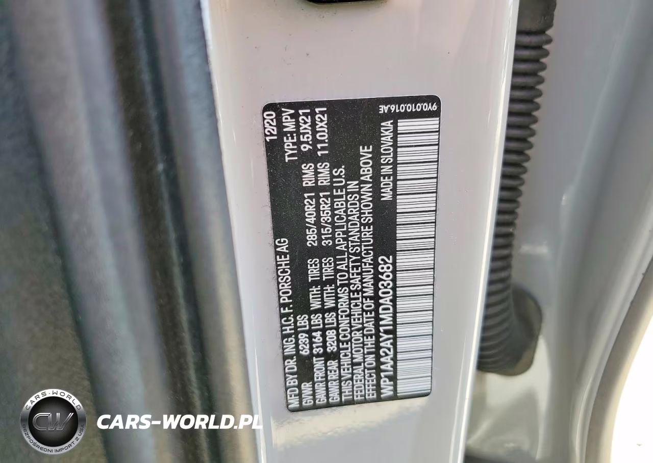 2021 Porsche Cayenne VIN:WP1AA2AY1MDA03682 - 13