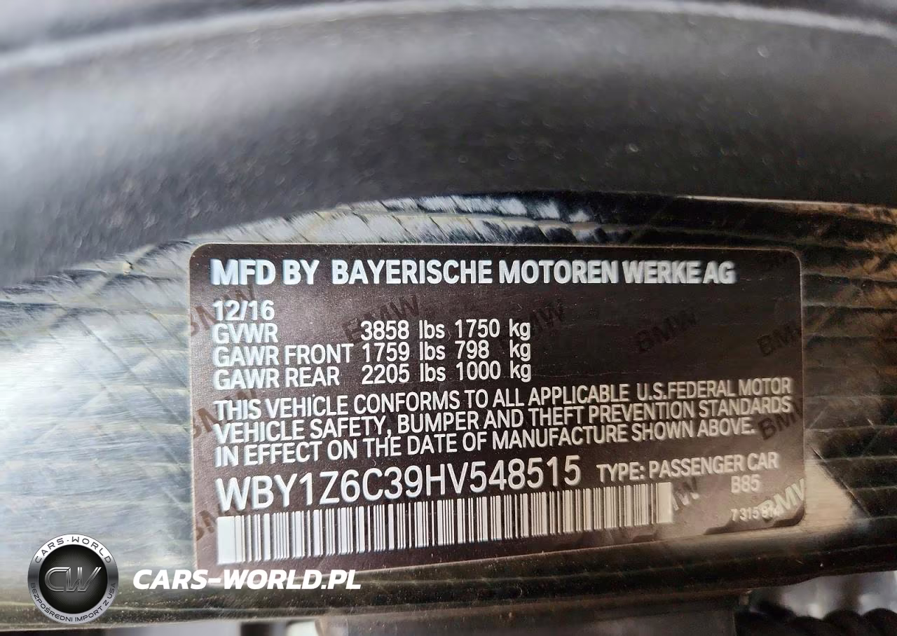 2017 BMW I3 Bev VIN:WBY1Z6C39HV548515 - 12