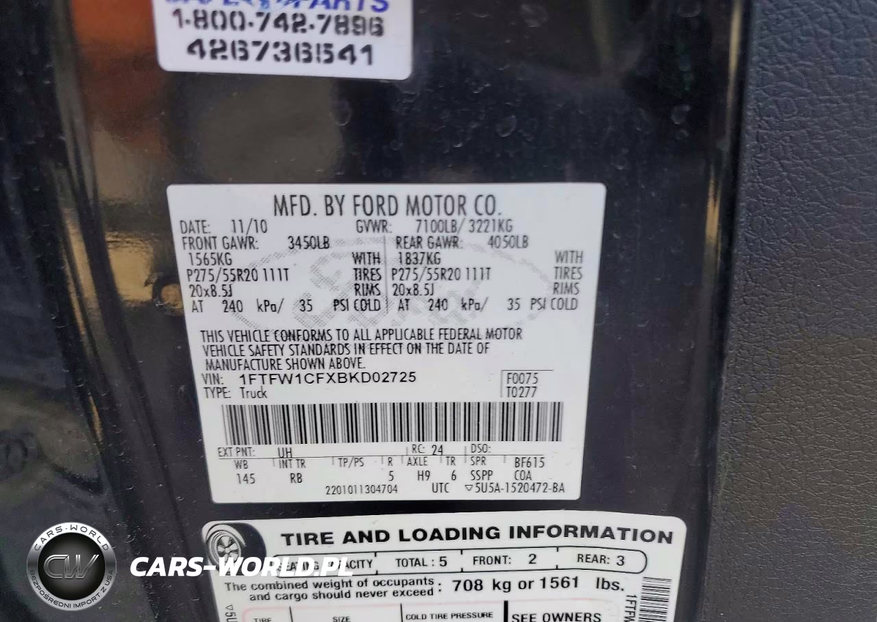 2011 Ford F150 Supercrew VIN:1FTFW1CFXBKD02725 - 13