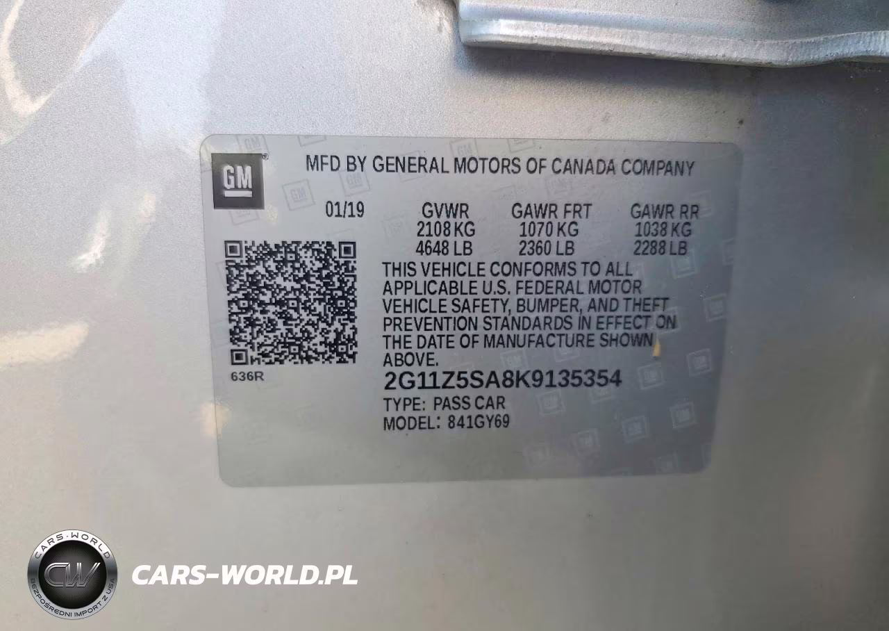 2019 Chevrolet Impala Lt VIN:2G11Z5SA8K9135354 - 12