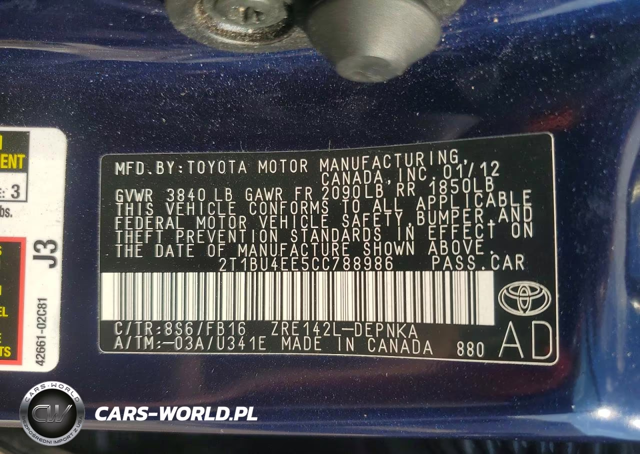 2012 Toyota Corolla Le VIN:2T1BU4EE5CC788986 - 12