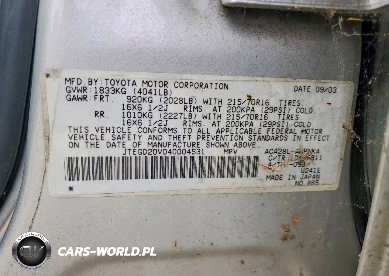 2004 Toyota Rav4 Base VIN:JTEGD20V040004531 - 13