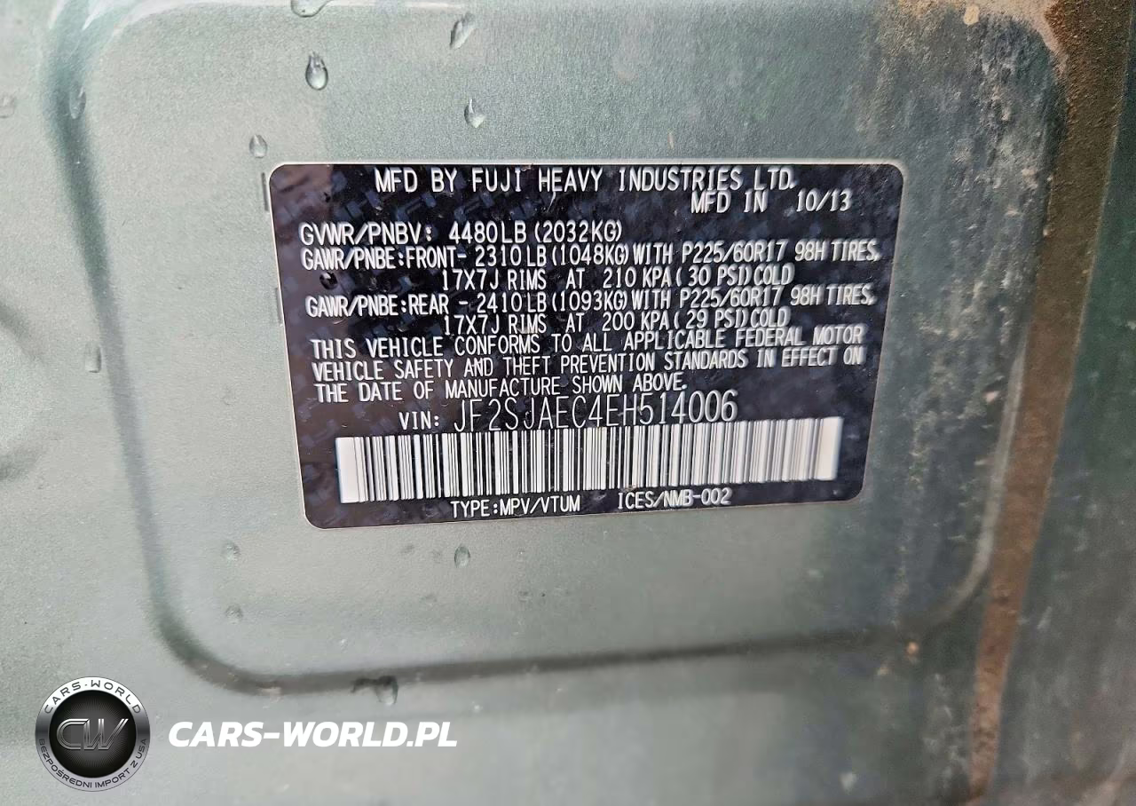 2014 Subaru Forester 2.5I Premium VIN:JF2SJAEC4EH514006 - 13