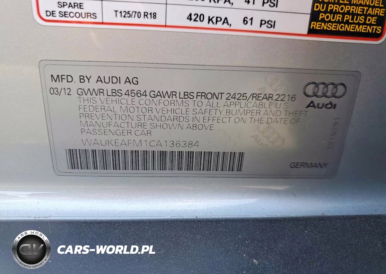 2012 Audi A3 Premium Plus VIN:WAUKEAFM1CA136384 - 12