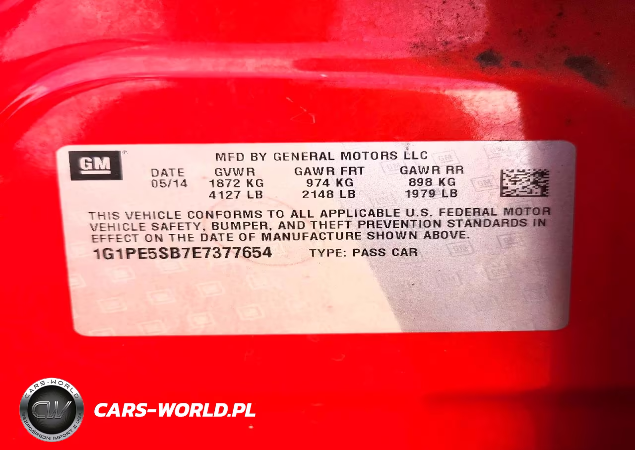 2014 Chevrolet Cruze Lt VIN:1G1PE5SB7E7377654 - 12