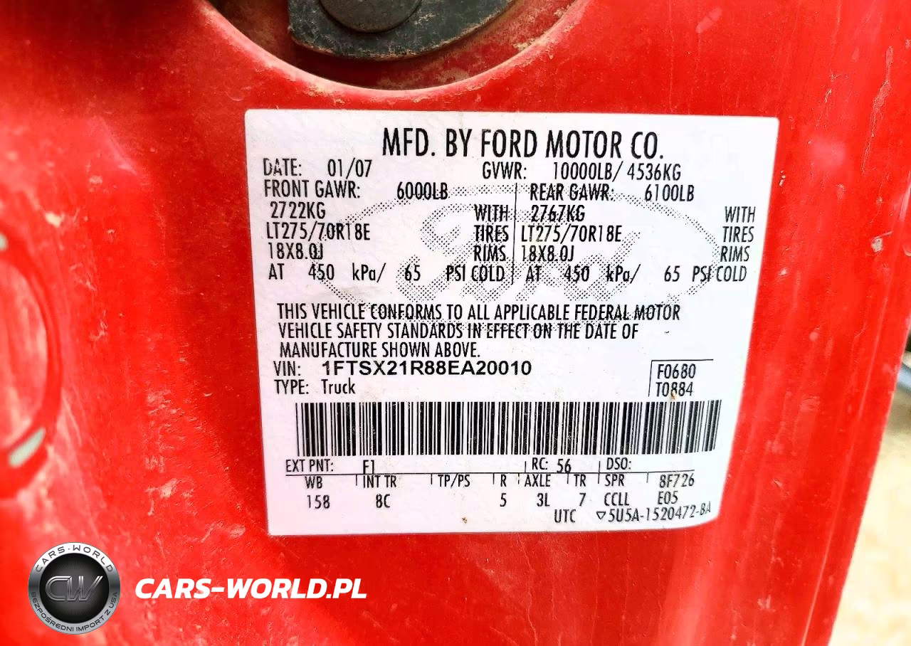 2008 Ford F250 Super Duty VIN:1FTSX21R88EA20010 - 13