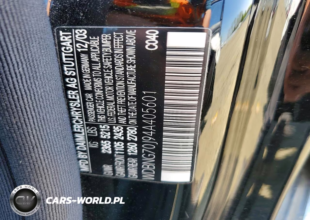 2004 Mercedes-Benz S 430 VIN:WDBNG70J94A405601 - 12