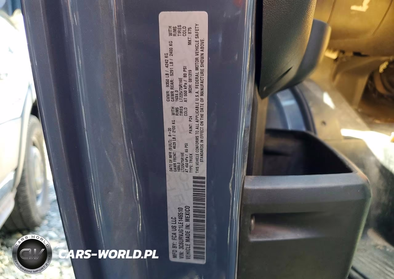 2020 Ram Promaster 3500 Delivery Van VIN:3C6URVJG1LE146510 - 13
