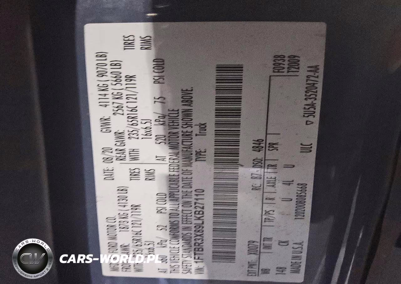 2020 Ford Transit T-250 VIN:1FTBR3X89LKB27110 - 13