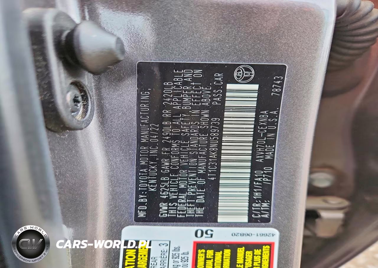 2022 Toyota Camry Le VIN:4T1C31AK8NU589739 - 13