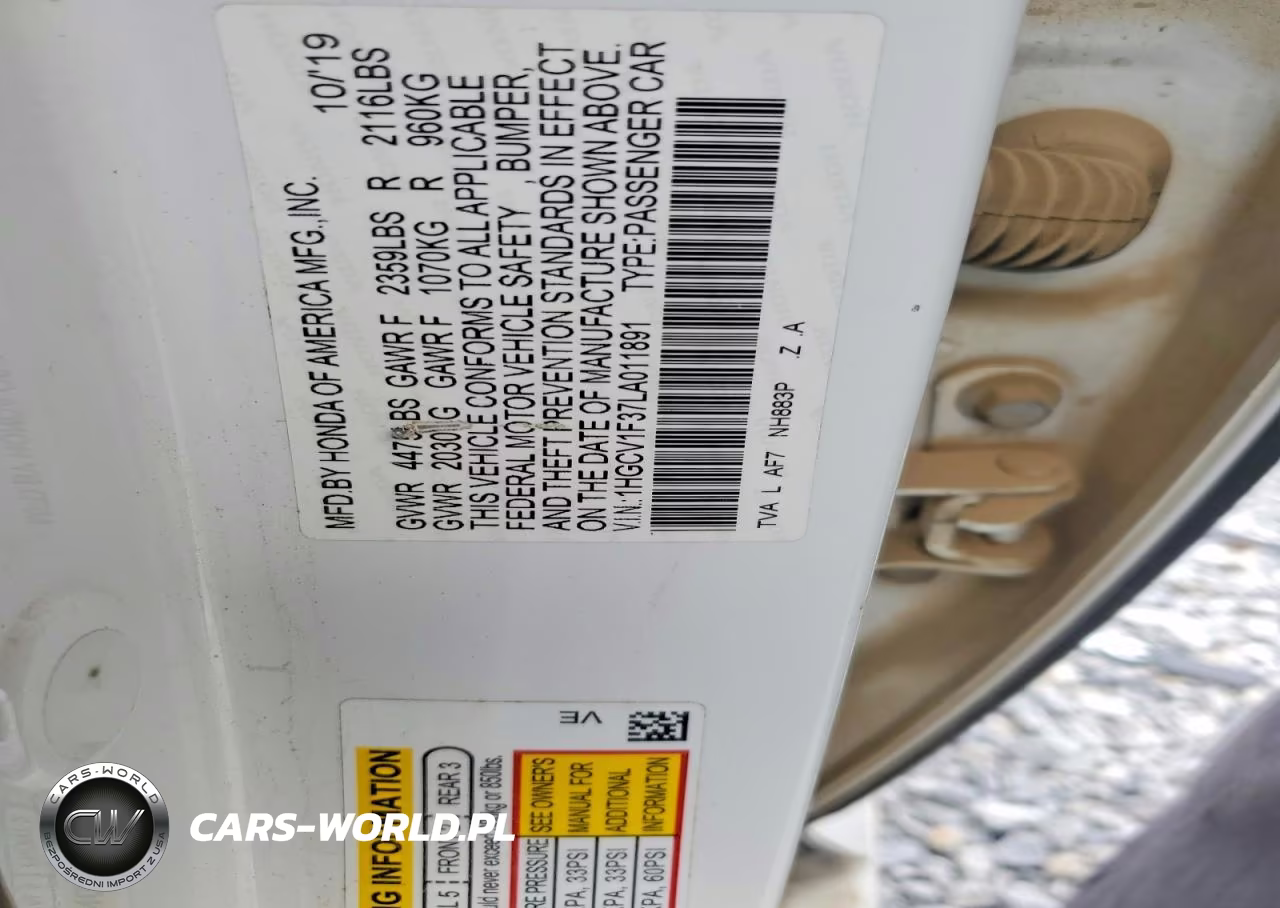 2020 Honda Accord Sport VIN:1HGCV1F37LA011891 - 13