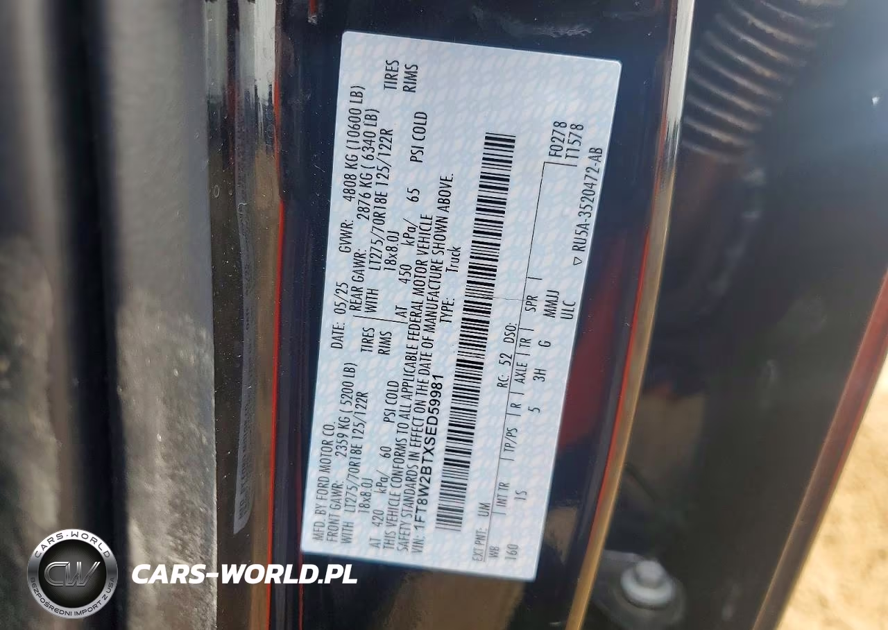 2025 Ford F250 Super Duty VIN:1FT8W2BTXSED59981 - 12