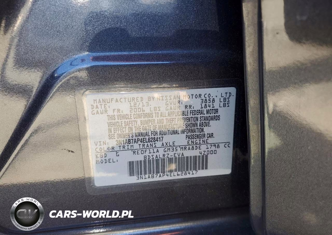 2014 Nissan Sentra Sr VIN:3N1AB7AP4EL628417 - 12