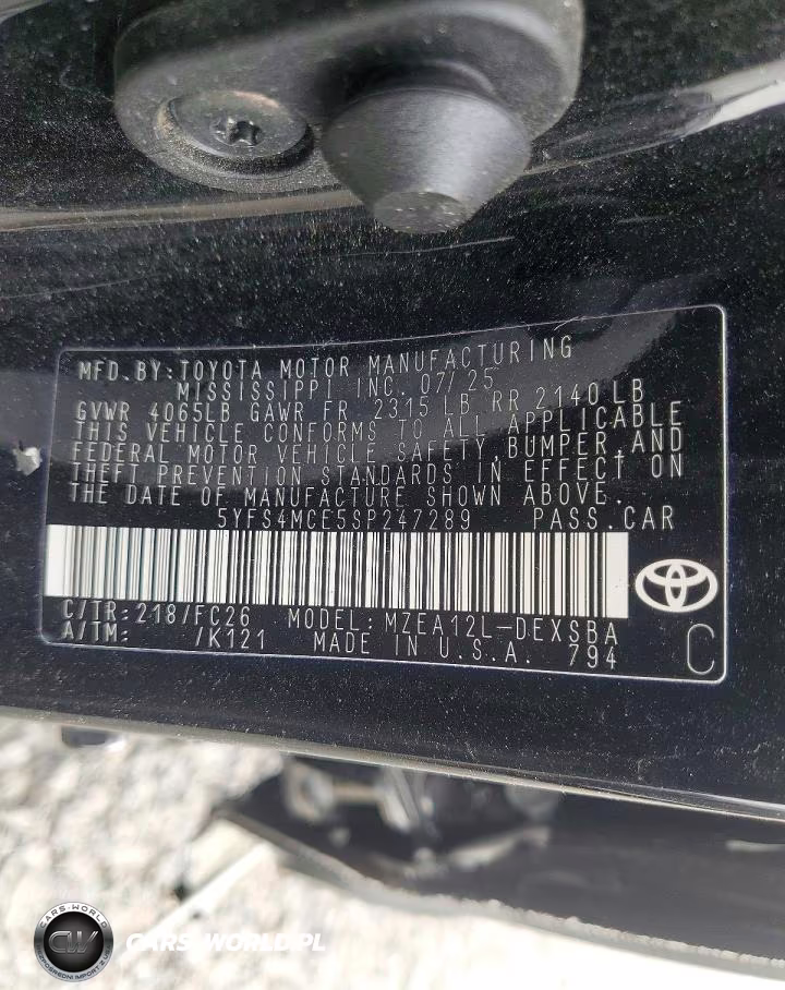 2025 Toyota Corolla Se VIN:5YFS4MCE5SP247289 - 12