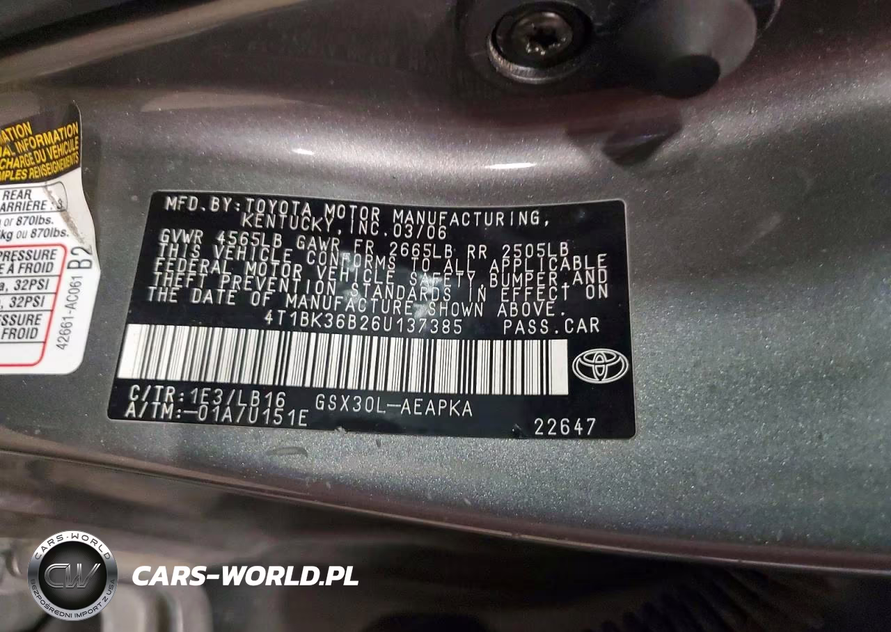 2006 Toyota Avalon Limited VIN:4T1BK36B26U137385 - 13