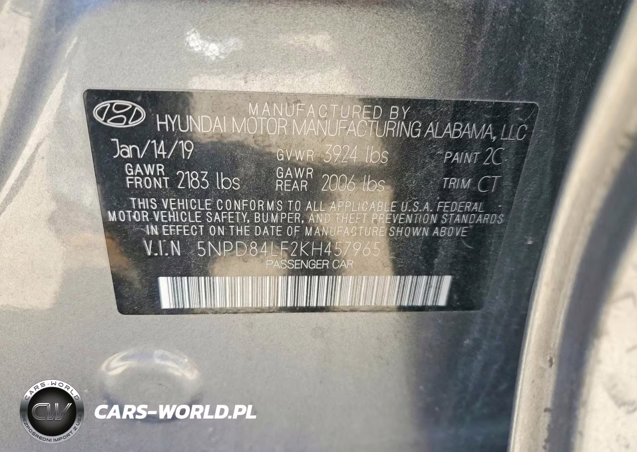 2019 Hyundai Elantra Sel VIN:5NPD84LF2KH457965 - 12