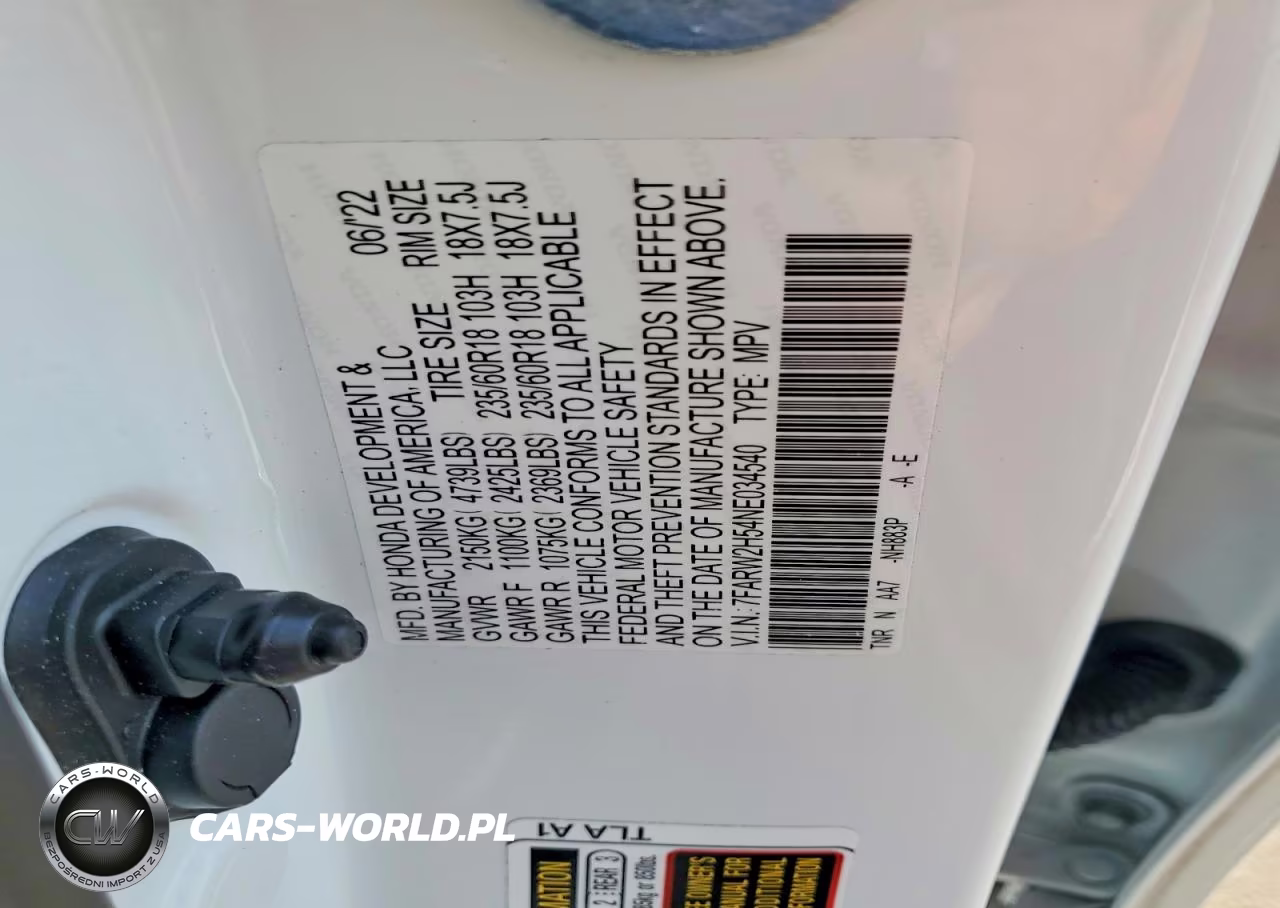 2022 Honda Cr-V Ex VIN:7FARW2H54NE034540 - 14