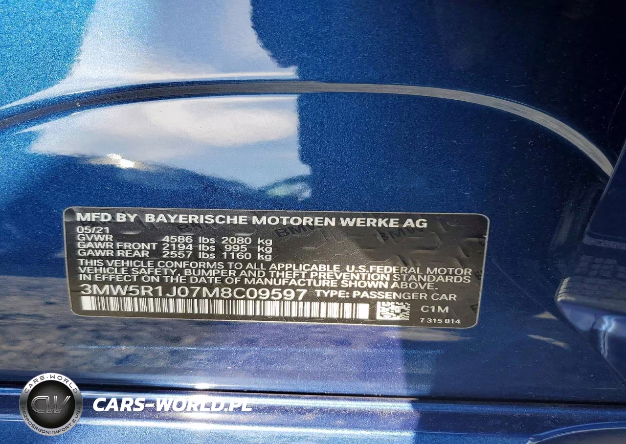 2021 BMW 330I VIN:3MW5R1J07M8C09597 - 13