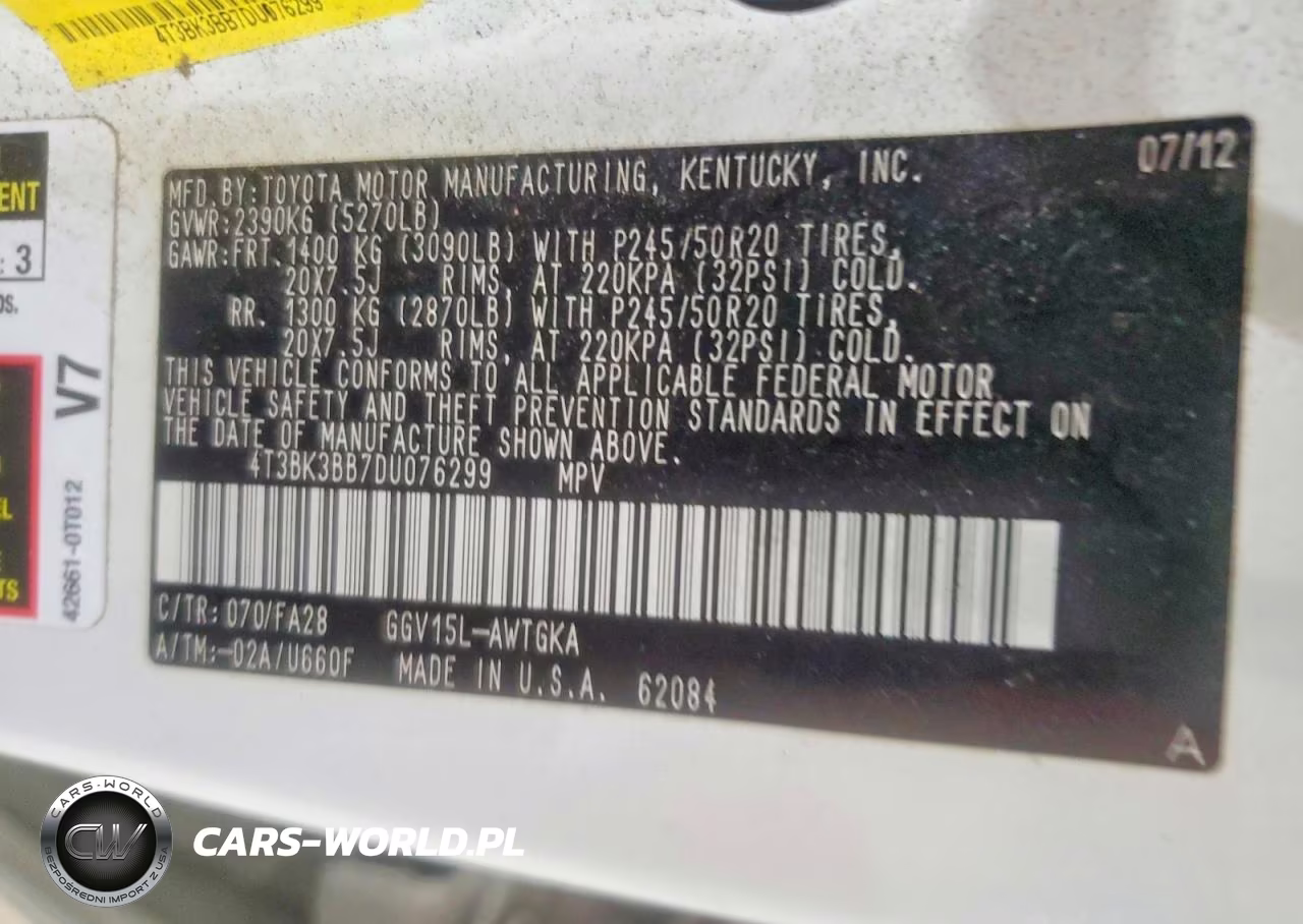2013 Toyota Venza Le VIN:4T3BK3BB7DU076299 - 14