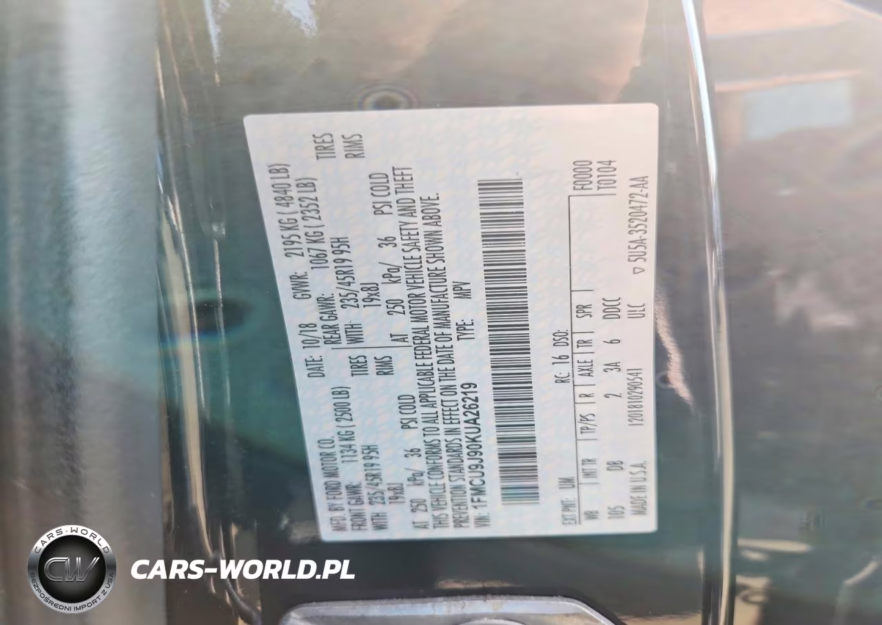 2019 Ford Escape Titanium VIN:1FMCU9J90KUA26219 - 12