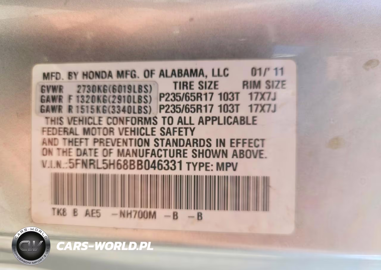 2011 Honda Odyssey Exl VIN:5FNRL5H68BB046331 - 13