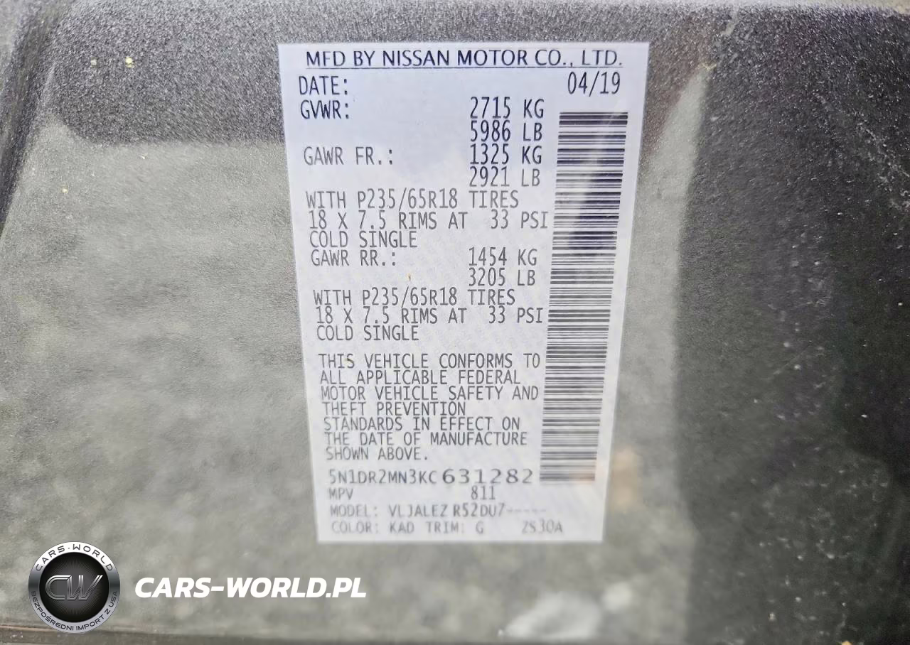 2019 Nissan Pathfinder Sv VIN:5N1DR2MN3KC631282 - 12