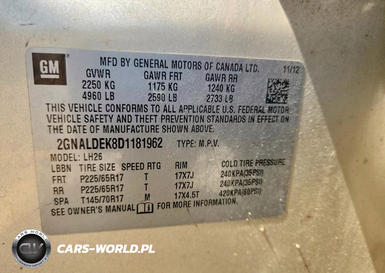 2013 Chevrolet Equinox Lt VIN:2GNALDEK8D1181962 - 13