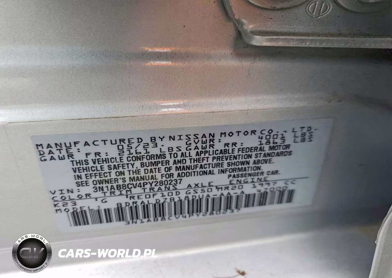 2023 Nissan Sentra Sv VIN:3N1AB8CV4PY280237 - 12