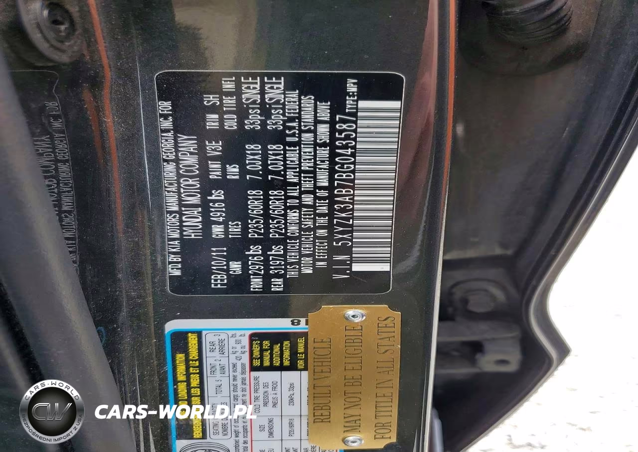2011 Hyundai Santa Fe Limited VIN:5XYZK3AB7BG043587 - 13