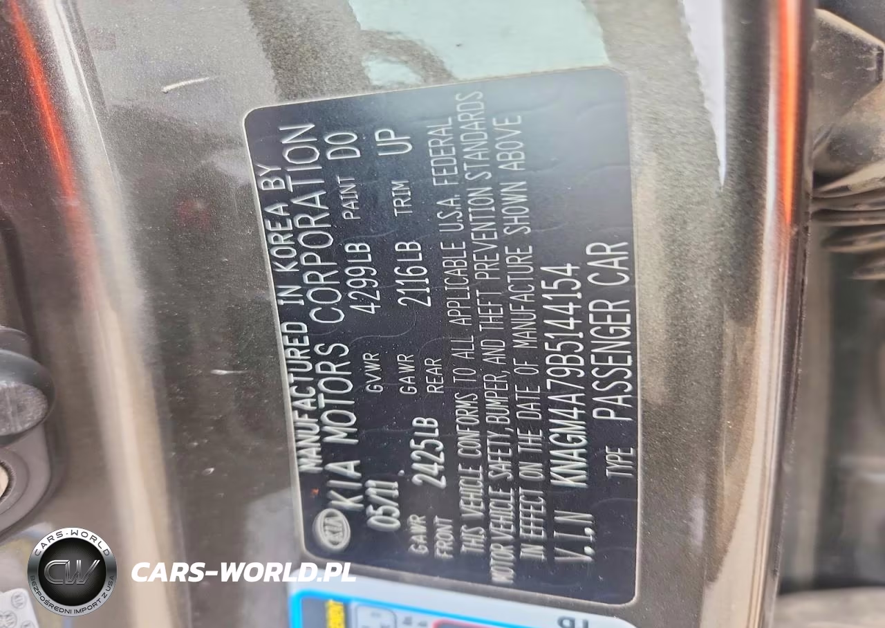 2011 Kia Optima VIN:KNAGM4A79B5144154 - 12