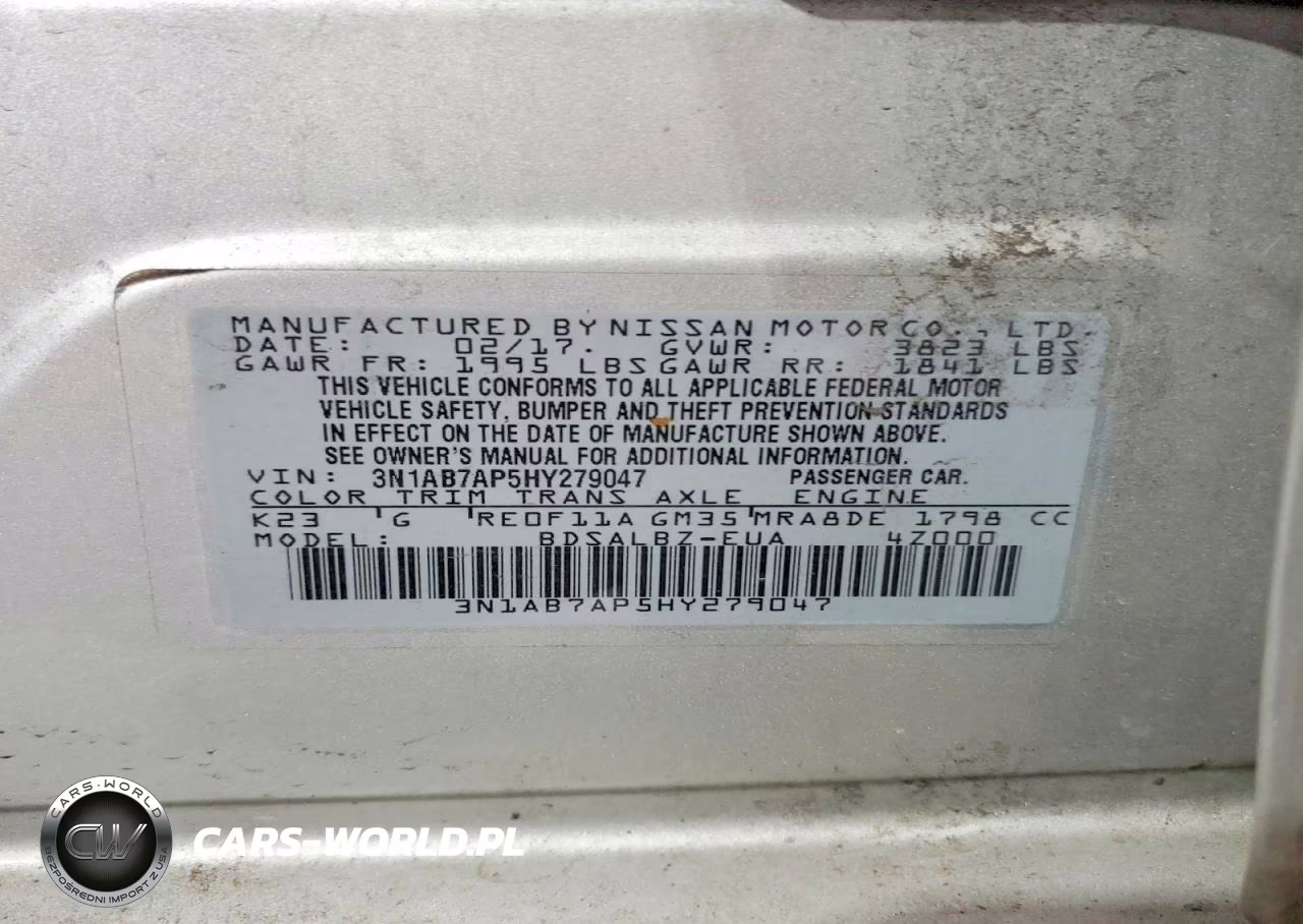 2017 Nissan Sentra S VIN:3N1AB7AP5HY279047 - 12