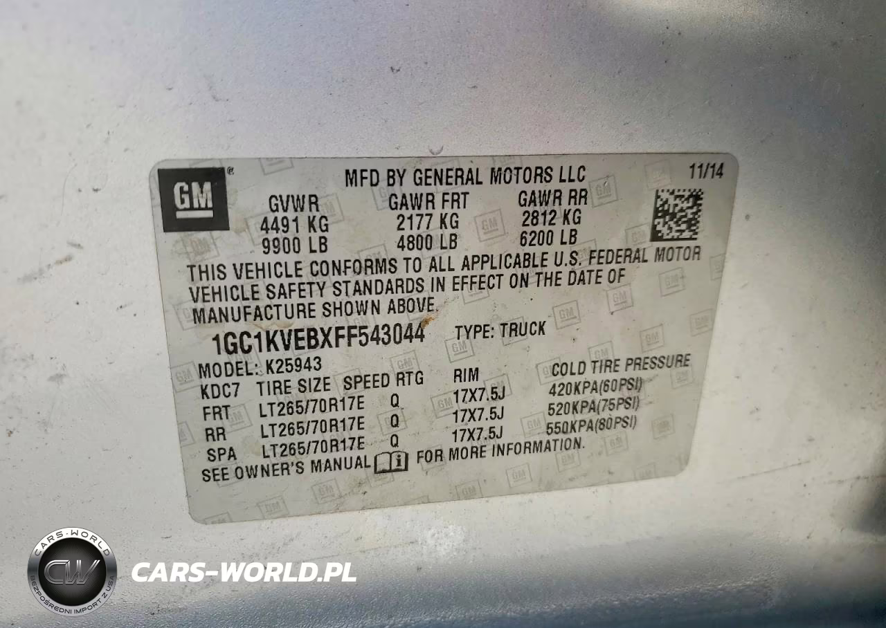 2015 Chevrolet Silverado K2500 Heavy Duty Lt VIN:1GC1KVEBXFF543044 - 12