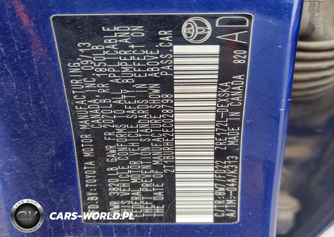 2014 Toyota Corolla S Plus VIN:2T1BURHE2EC028798 - 13