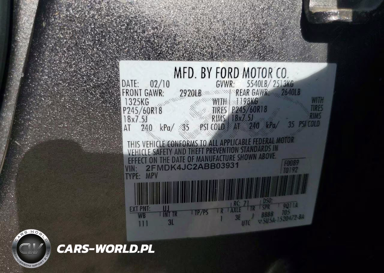 2010 Ford Edge Sel VIN:2FMDK4JC2ABB03931 - 12