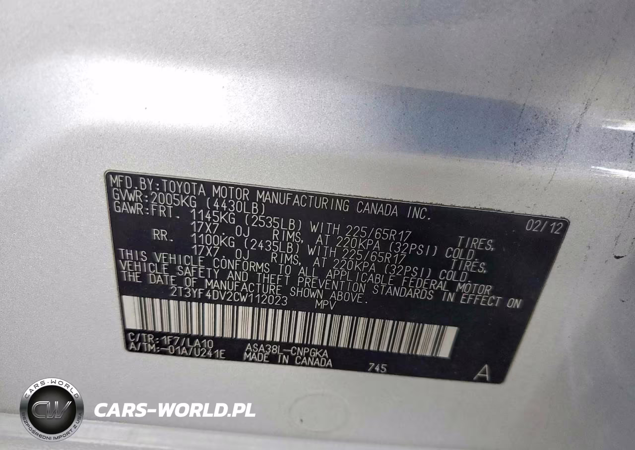 2012 Toyota Rav4 Limited VIN:2T3YF4DV2CW112023 - 12