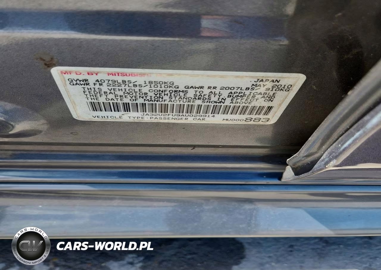 2010 Mitsubishi Lancer Es VIN:JA32U2FU9AU029914 - 12