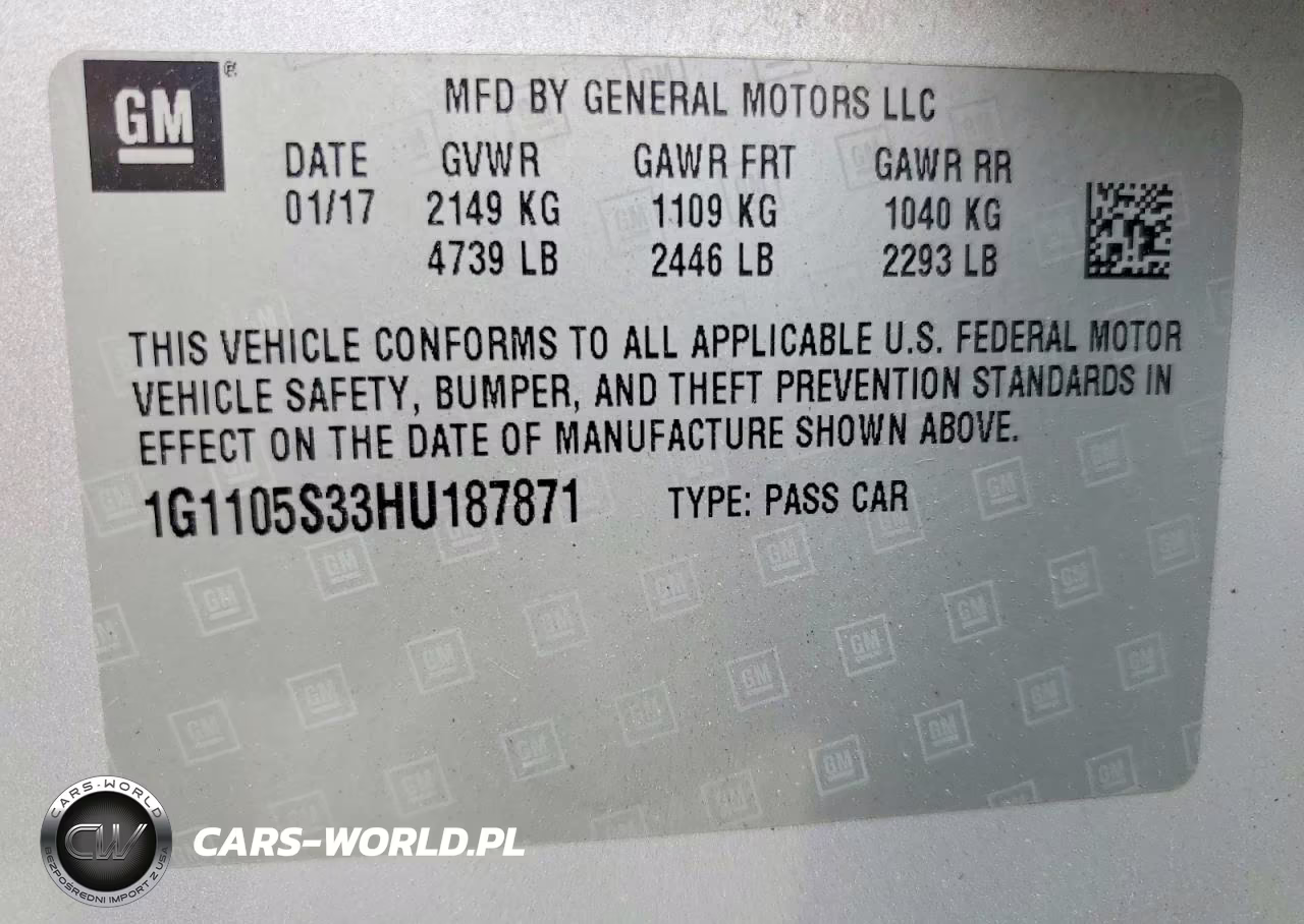 2017 Chevrolet Impala Lt VIN:1G1105S33HU187871 - 12